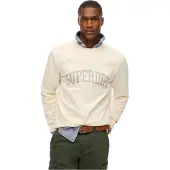 Superdry Superdrytil mænd. M2014090A Athletic Ess Crew Sweatshirt off-white (M), Hvid, Casual, Bomuld, Lange ærmer