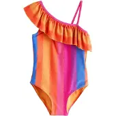 Next Badedragt navy / lavendel / mørkeorange / fuchsia
