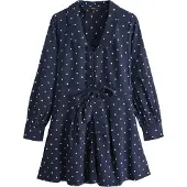 Next Blusekjole navy / hvid