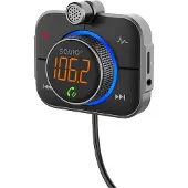 Savio TR-14 Transmiter FM z Bluetooth i ladowarka PD, Analog & digital, FM, 87,6 - 107,9 MHz, Bluetooth/USB, Micro-USB A, USB Type-C, MicroSD (TransFlash)