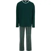 Dagi Pyjamas lang mørkegrøn / hvid