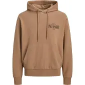 JJ REBEL Sweatshirt 'JREBCHRISTIAN' brun / sort / hvid