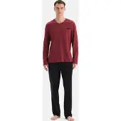 Dagi Pyjamas lang bordeaux / sort
