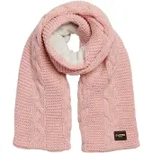 Superdry Superdrytil kvinder. W9310068A Rosa strikket flettemønster-tørklæde (OSFA), Casual, Pink, Klassisk, Polyester