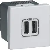 Legrand Mosaic Usb Lader 2 X Type A - 2,4A 15W 2M Hvid