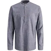 Jack & Jones Summer Half Placket Linen Skjorte Med Lange ærmer