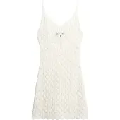 Superdry Superdrytil kvinder. W8011606A Off-white mini hæklet kjole med tynde stropper (S), Hvid, Casual, Uden ærmer/stropper