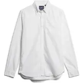 Superdry Superdrytil mænd. M4010653A Oxford-skjorte hvid (XL), Casual, Party, Klassisk, Lange ærmer, Økologisk bomuld, Bæredygtig