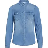 Vila Bluse 'VIBista' blue denim