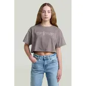 G-Star Girls Boxy Cropped Tee - Grey - girls