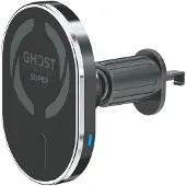 Celly Ghost Super - Magnetisk bilholder for mobiltelefon - MagSafe, med trådløs opladning - sort