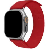 FIXED - Urrem for smart watch - nylon, 49 mm - rød - for Apple Watch Hermès Series 9, SE 3, Series 10, Series 11, Series 9, Ultra 2, Ultra 3