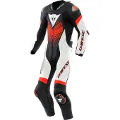 Dainese Laguna Seca 6 Herre 1 del læderkombi Sort/Hvid/Rød 50