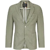 BOSS Slim fit jakke i hørblanding med mikromønster