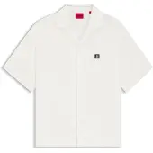 HUGO Oversize fit skjorte med stablet logokant