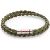 HUGO Dobbelt armbånd i flettet læder