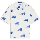 HUGO Relaxed fit skjorte med logoprint