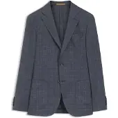 BOSS Slim fit jakke i ny uld, silke og hør