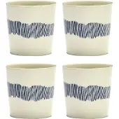 Serax Ottolenghi Feast kaffekop 25 cl 4-pak White stripes-blue