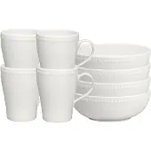 Scandi Living Dots morgenmadsskål 60 cl 4 stk. Cremehvid