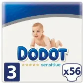 Dodot Sensitive Size 3 Nappies 6-10 Kg 56 Un