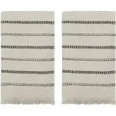 Meraki True håndklæde 2 dele Off-White-sort, 50x100 cm