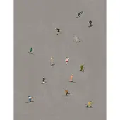 Fine Little Day Skiers plakat 40x50 cm Grå