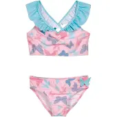 Playshoes Bikini 'Schmetterlinge' blå / himmelblå / lyserød / hindbær