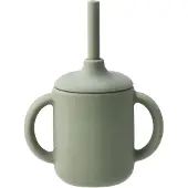 Scandi Living Idun krus med sugerør silikone 120 ml Green