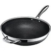 Hexclad wok hybrid Ø30 cm Rustfrit stål-sort