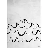 Fine Little Day Wave plakat 50x70 cm Sort/Hvid