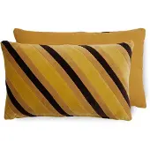 HK Living Stribet fløjlspude 30x50 cm Honey