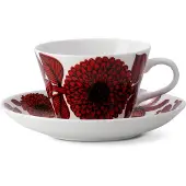 Gustavsberg Porslinsfabrik Röd Aster kaffekop og underkop kaffekop og underkop