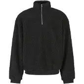 Urban Classics Oversized Teddy Halv Lynlås Sweater