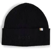 BOSS Hue med broderet logo i bomuld og ny uld