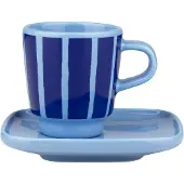 Marimekko Piccolo espressokop med underkop Light blue-blue, 5 cl