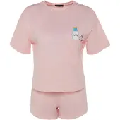 Trendyol Shorty lyserød / sort / hvid