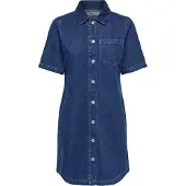 ONLY Dame denim kjole Dark Blue Denim
