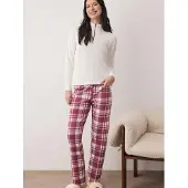 Trendyol Pyjamas burgunder / hvid