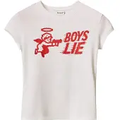 Desigual Shirts 'Boys Lie' rød / hvid