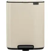 Brabantia Bo Pedal Bin, 12 L, Rektangulær, Stål, Beige, Pedal, 292 mm