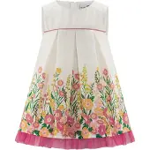 Happy girls Kjole creme / gul / grøn / fuchsia