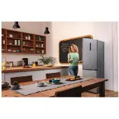 Gorenje NRK6192AS4 - Køleskab/fryser - bund-fryser - bredde: 59.5 cm - dybde: 59 cm - højde: 186 cm - 304 liter - Klasse E - grå