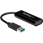 StarTech.com Startech USB 3.0 to VGA Adapter - Slim Design - 1920x1200 - Videoadapter - TAA-kompatibel - USB Type A han til HD-15 (VGA) hun - 19 cm - sort - for P