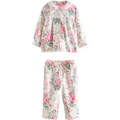 Next Nattøj 'Cath Kidston' lysegrøn / lyserød / rød / hvid