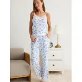 Trendyol Pyjamas lyseblå / hvid