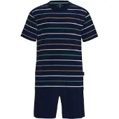 Götzburg Pyjamas kort natblå / brun / mørkegrøn