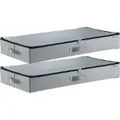Vevor Opbevaring under sengen med klare låg, 850 x 430 x 120 mm, 45L store tøjopbevaringsbeholdere under sengen, lavprofil skobokse under sengen til tæpper og sko i soveværelset, 2-pak