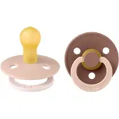 BIBS Studio Fushion Round Natural Rubber Blush/Woodchuck - 2pcs