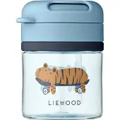 Liewood Pavia krus med sugerør Fun-beach blue, 28 cl